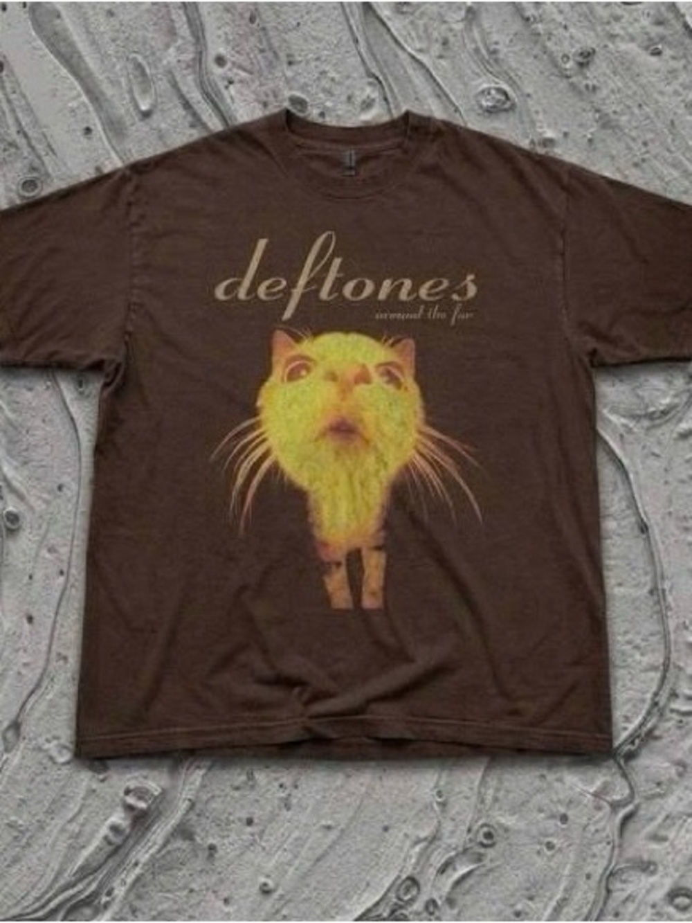 Deftones Around The Fur Brown Cat Graphic Tee
